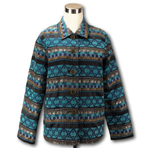 Koret M Geometric Tapestry Boho Button Down Jacket